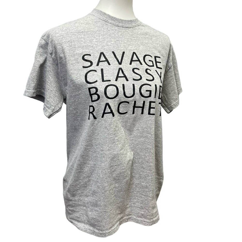 Savage Classy Bougie Rachet Womens Medium PolyCotton Short Sleeve Crew Neck Tee
